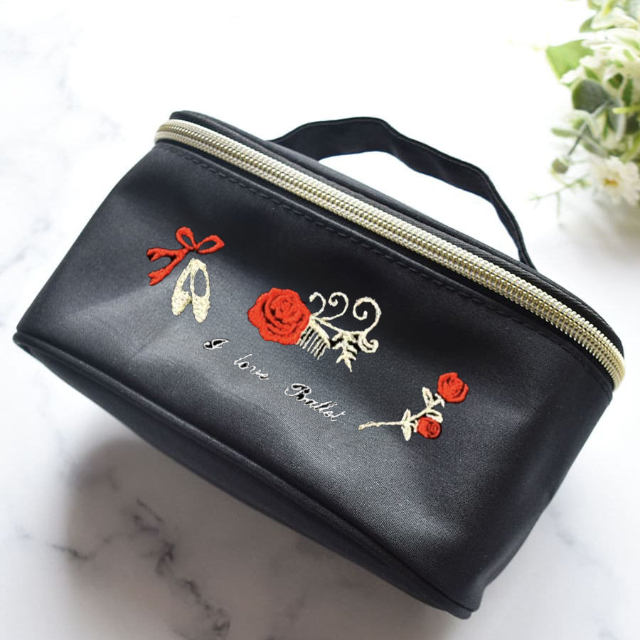 Girls Black"g60/A (Paquita Kitri) Red"Vanity Pouch(W 17 x H 9 x D 6.5 cm)