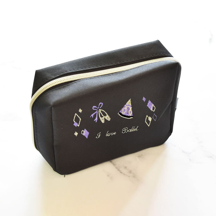 Girls Black"item27/C(Allerkinada)Purple"Vanity Pouch(L 12 x W 15 x D 5.5 cm)