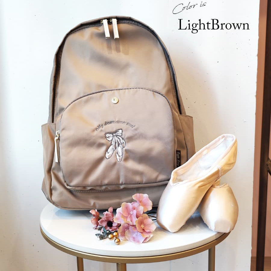 Girls Light Brown"item69/Light Brown"Ballet Backpack(W 28 x H 40 x D 11 cm)