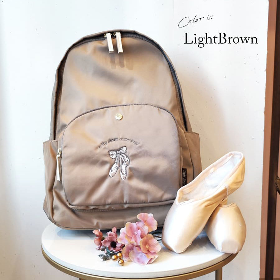 Kwan Nok-Girls Light Brown"item69/Light Brown"Ballet Backpack(W 28 x H 40 x D 11 cm)