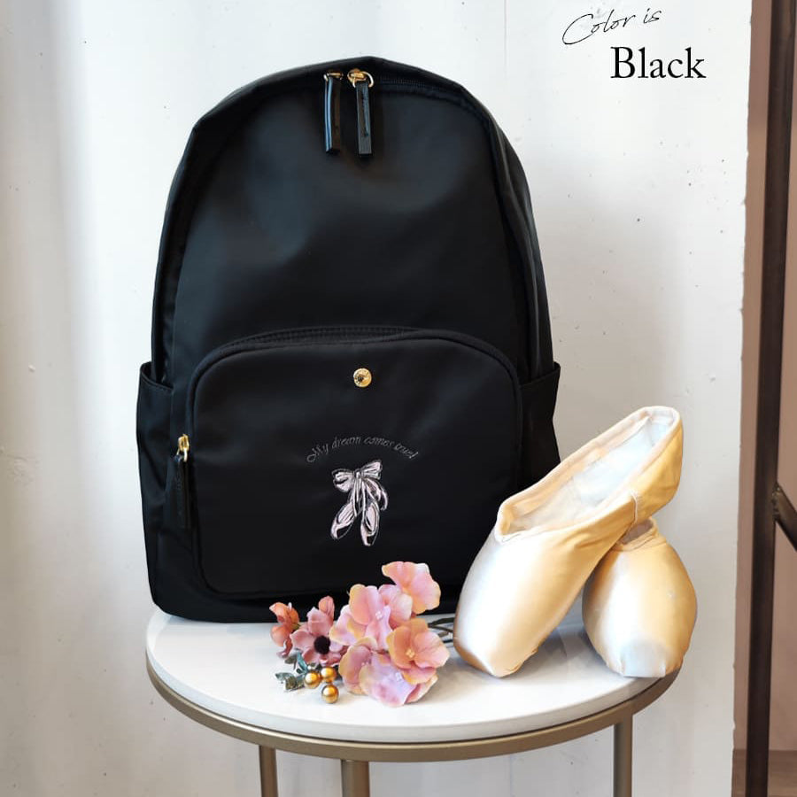 Girls Black"item69/black/Angela"Ballet Backpack(W 28 x H 40 x D 11 cm)