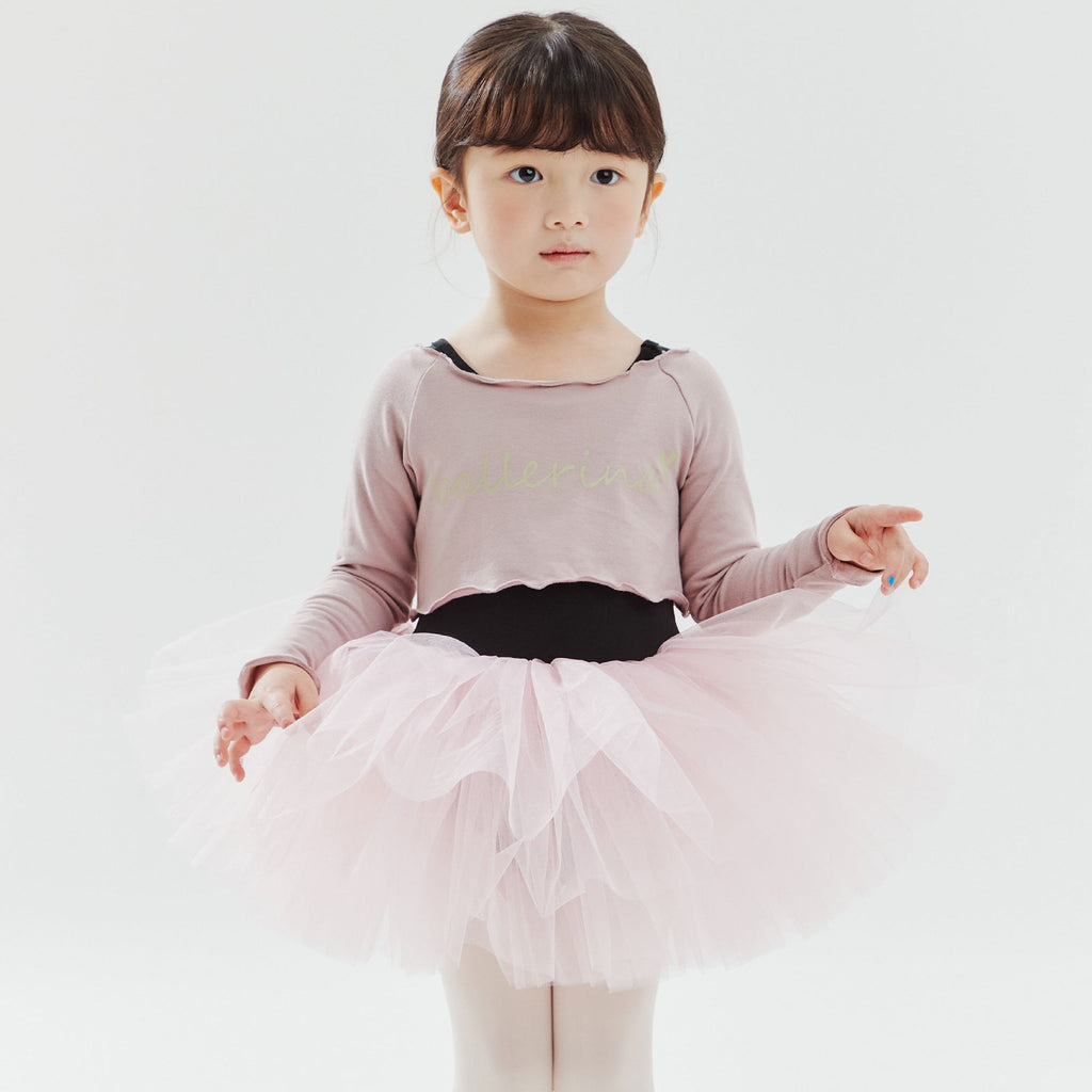 Girls Pink Ballet Crop T-Shirt
