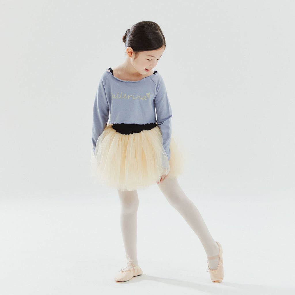 Girls Blue Ballet Crop T-Shirt