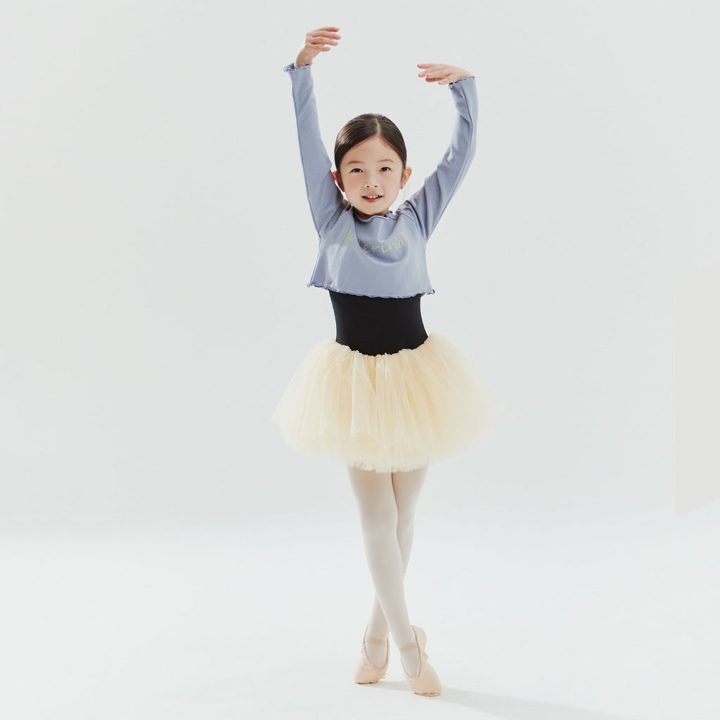 Girls Blue Ballet Crop T-Shirt