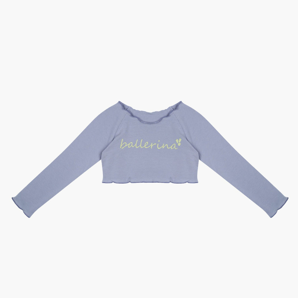Girls Blue Ballet Crop T-Shirt