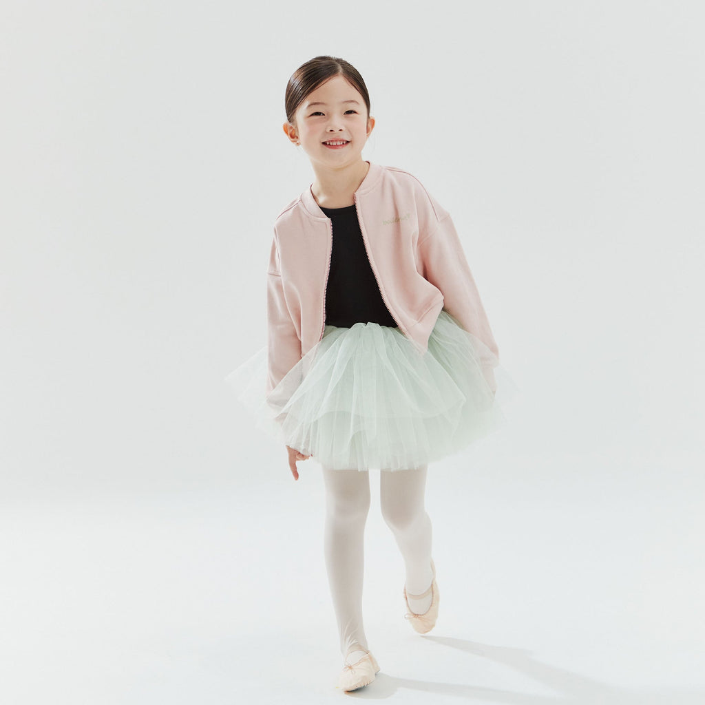 Girls Purple Ballet Cotton Zip-Up Jacket