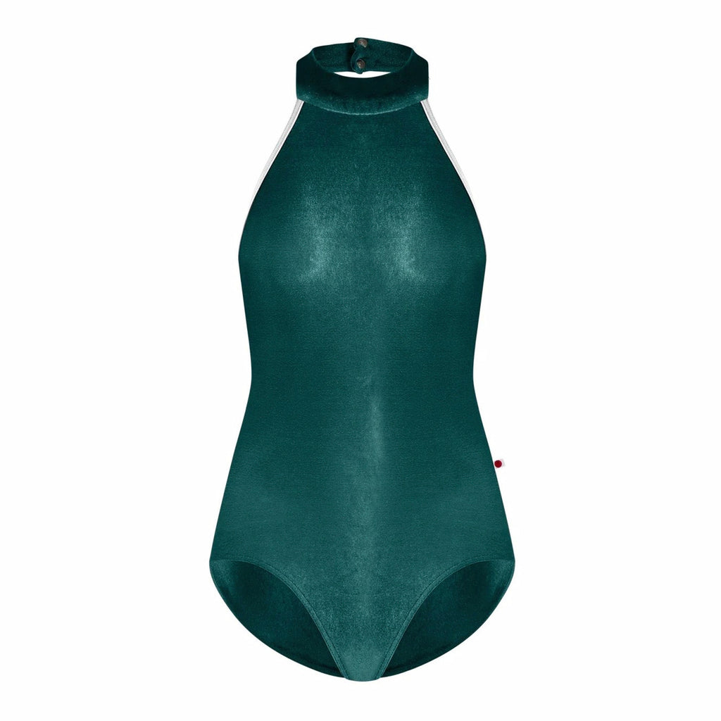 Women Green"Sarah/V-Orbit/T-White"Velvet Ballet Onesies