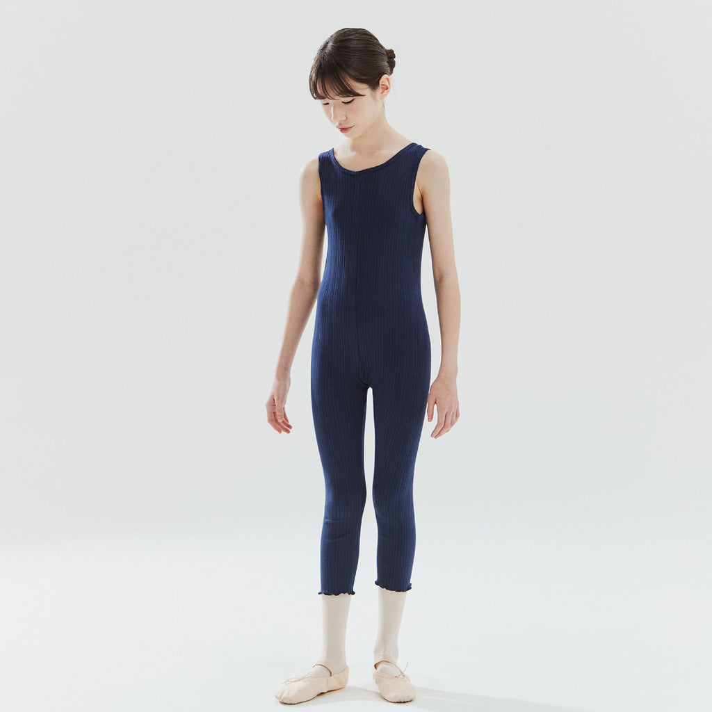 Girls Navy Ballet Jumpsuit