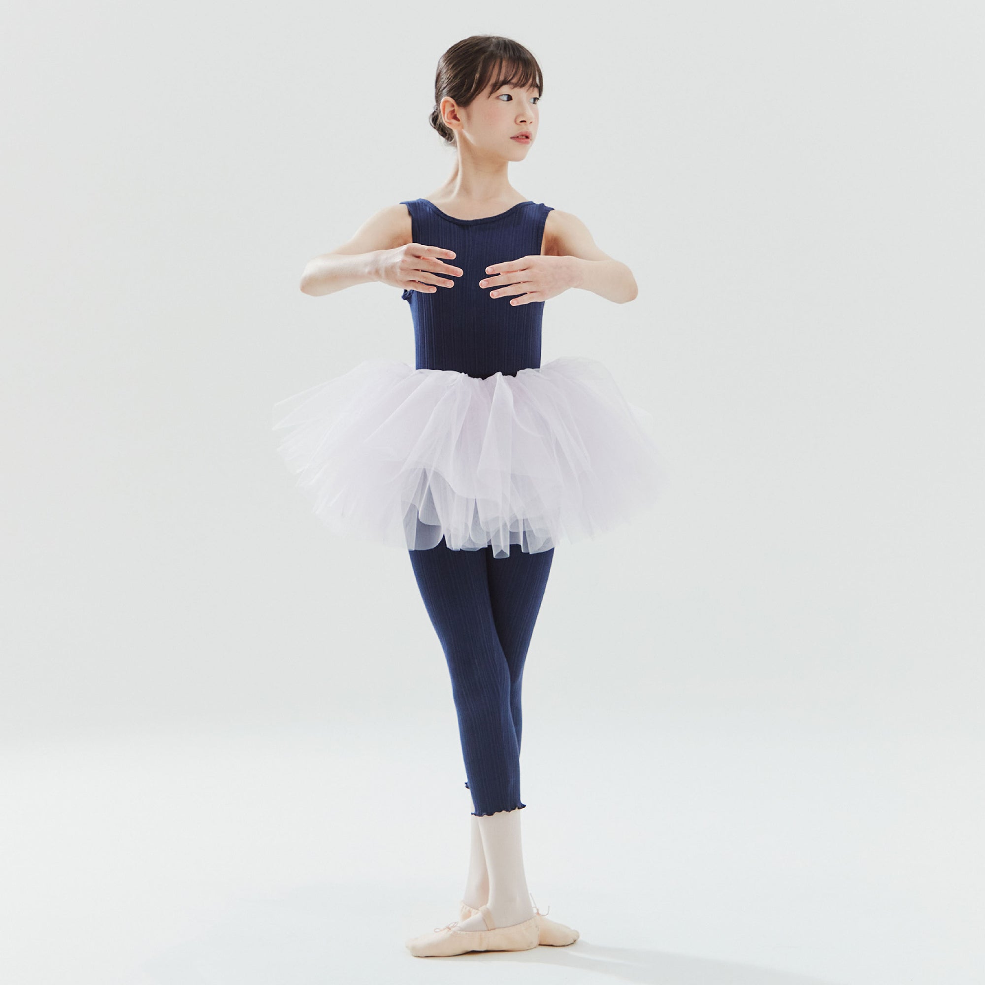 Girls Navy Ballet Jumpsuit