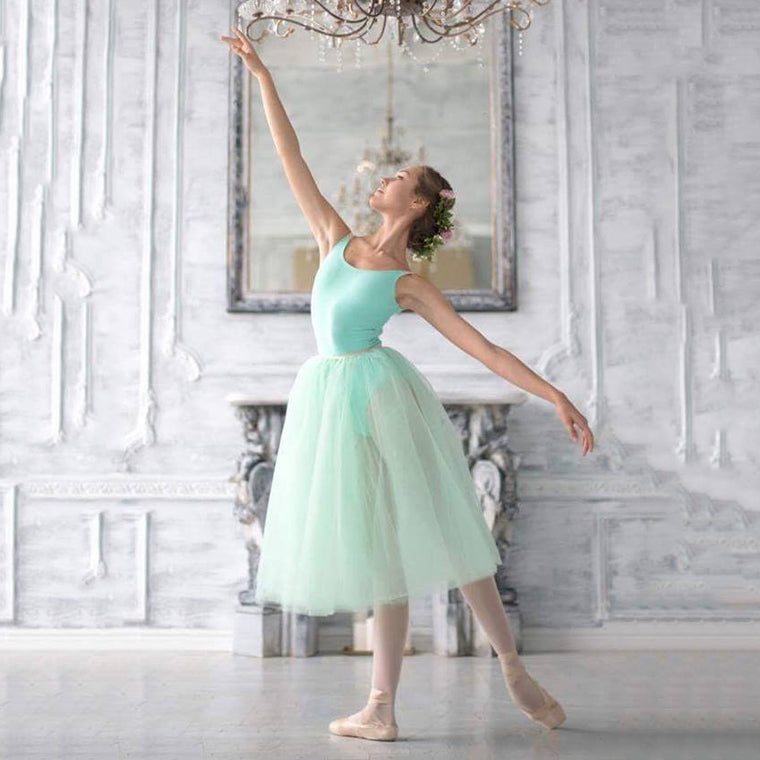 Women Mint Tulle Skirt(75 cm)